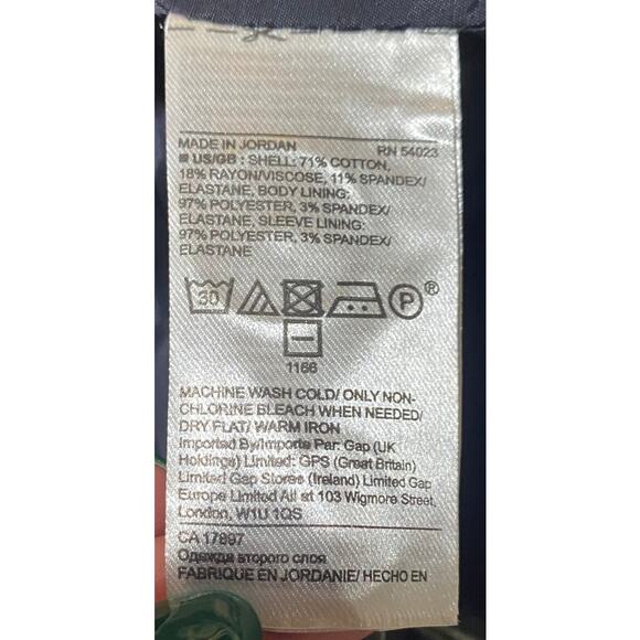 Banana Republic Classic Fit Blazer Striped Pattern Button Front Gray White 6 - Picture 9 of 10